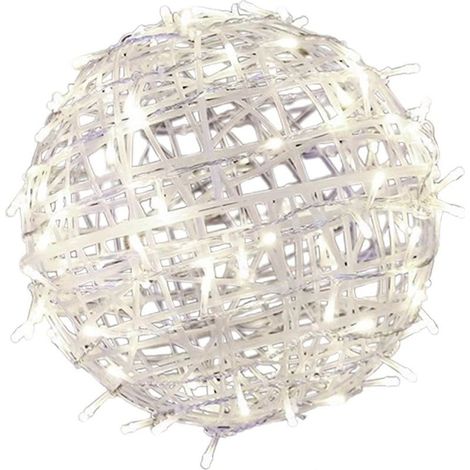Guirlande lumineuse LED extérieure de Noël, boule lumineuse étanche de 20 cm (7,9 pouces), boule de jardin suspendue avec minuterie à mémoire, convient aux sapins de Noël, patios, porches et terrasses (1/5)