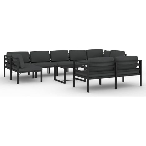Maison Exclusive - 10-tlg. Garten-Lounge-Set mit Kissen Aluminium (1/5)
