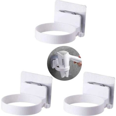 Support À Ventouse - Plastique ABS - Étanche - Pour Sèche-Cheveux Et Câbles - Fixation Murale Sans Perçage - Lot De 3 (1/5)