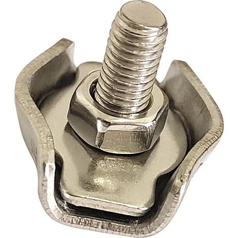 Serre-câble plat 20 Pièces en acier serre-corde Fil de 1 mm  1,5 mm d'épaisseur Clips individuels Résistance à la corrosion Pour connexion de fil d'acier sur l'auvent de ligne de clôture (1/4)