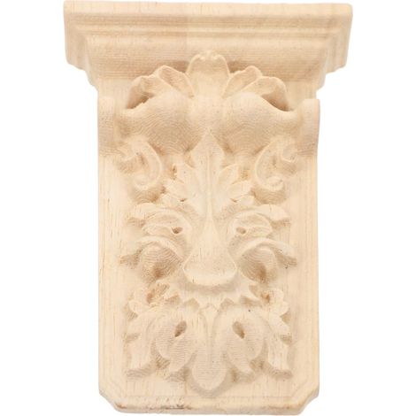 Corbeau En Bois Sculpté Support D'Étagère Décoratif Colonne Romaine Bois Décoration Murale Pour Mur Armoire Porte Et Meubles Installation Simple 4.80X3.15X0.75In (1/5)