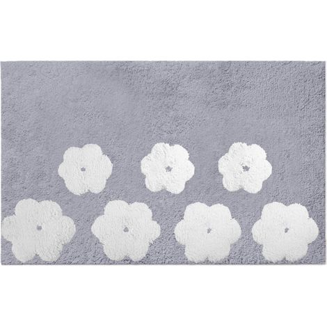 Tappetino bagno 100% cotone fiori perlaantiscivolo cm50x80x2 (1/3)