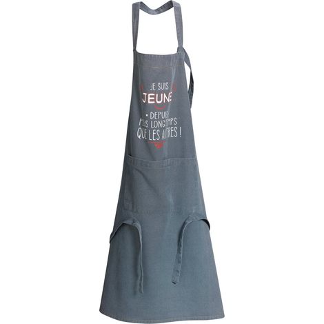 Tablier de Cuisine en Jeans avec Motif I Am Young Protection pour la Cuisine 72 x 90 cm - PANGIVO (1/5)