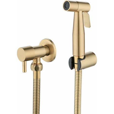 Pulvérisateur de toilettes pour bidet et de toilettes en acier inoxydable, Kit de pulvérisateur de bidet, pulvérisateur de robinetterie Pulvérisateur de WC (or) (1/5)