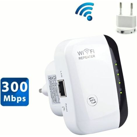 Amplificateur WiFi, Amplificateur Internet sans fil 2,4 G pour la Maison 300 Mbps Super boost Répéteur de Portée Wi-Fi Répéteur d'Amplificateur de signal WLAN, Configuration et couverture faciles,TRIM (1/4)