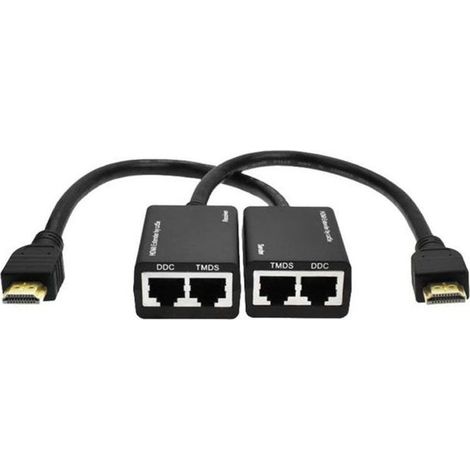 1 Paire Extendeur Ethernet LAN RJ45 CAT5e CAT6 UTP Répéteur 1080P 3D jusqu'à 30m Émetteur Récepteur (1/3)