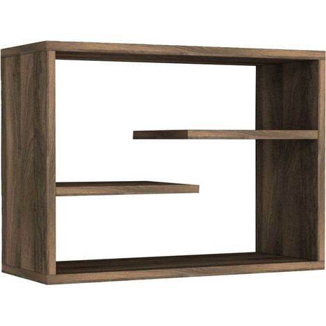 Étagère murale en bois "Tino" - 60 x 19 x 44 cm - Noyer (1/4)