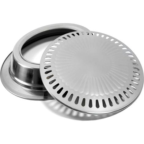 Paniers de cuisson pour barbecue coréen, poêle à griller ronde, grill pour barbecue coréen, plaque de cuisson pour barbecue coréen, acier inoxydable (1/5)
