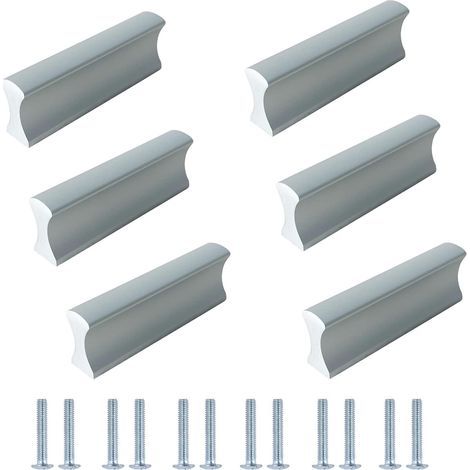 Poignées de meubles - Lot de 6 poignées pour meubles, entraxe de 32 mm, poignées de tiroir, poignées de cuisine (1/5)