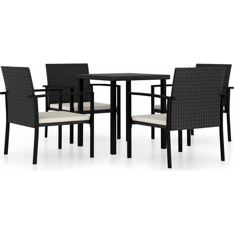 Maison Exclusive - Set da Pranzo da Giardino 5 pz in Polyrattan Nero (1/5)