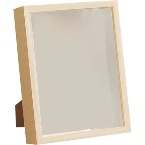 Boîte à souvenirs en bois, cadre vitrine profond 21,9 cm x 27 cm (1/5)