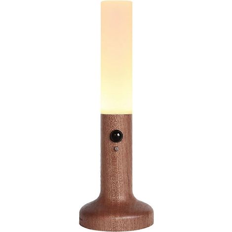 Veilleuse à détecteur de mouvement avec capteur intelligent, applique murale LED en bois rechargeable par USB pour chambre et escalier, convient aux chambres, tables de chevet (1/5)