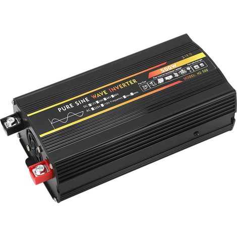 500-W-Sinus-Wechselrichter, 1 Universalsteckdose, 2 USB-Anschlüsse, Kfz-Wechselrichter mit LED-Anzeige, DC 12 V auf AC 220 V (1/5)