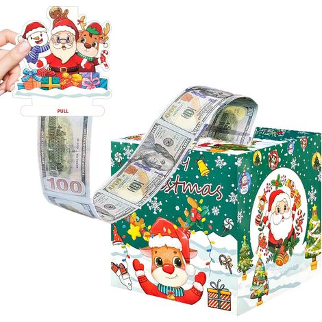 Christmas Money Box for Cash Gift Pull,Money Holder Cash Gift for Kids Adults,Money Gift Boxes for Cash,Surprise Money Gift Boxes,Christmas Party Gifts,Christmas Money Pull Box for Kids Adults (1/5)