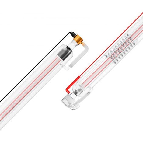Tube Laser CO2, 60 W, Tube de Gravure Laser en Verre Borosilicaté, Longueur 1250 mm, Diamètre Extérieur 80 mm, avec Tête en Métal, Fils Préconnectés, pour Machine de Découpe et de Gravure Laser (1/3)