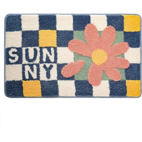 Tapis de bain Tapis de Sol Entrée Salle de Bain Entre Grilles-Bleu 4060cm (1/5)