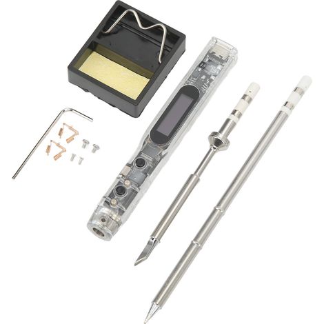 Station de soudage SI012 avec écran OLED et pannes T12-B2+TS-K, alimentation DC12V-25V, boîte carton (1/5)