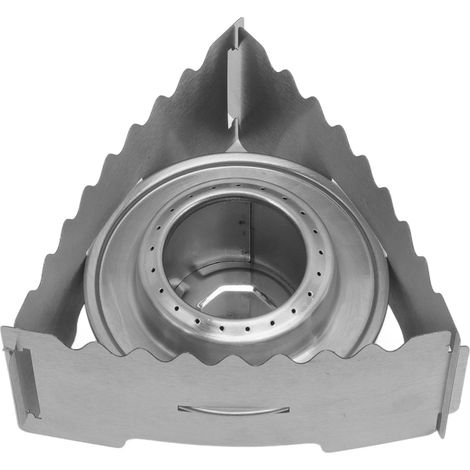 Réchaud de camping portable d'extérieur en acier inoxydable, mini réchaud de randonnée pour le camping, la randonnée et les barbecues. (1/5)