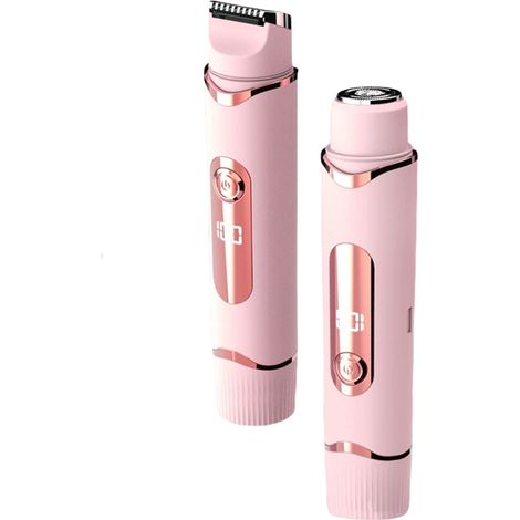 Rasoir 2 en 1 pour femmes - Rasoir électrique - Épilateur - Tondeuse - Avec affichage numérique - 1 pièce - Rose (1/5)