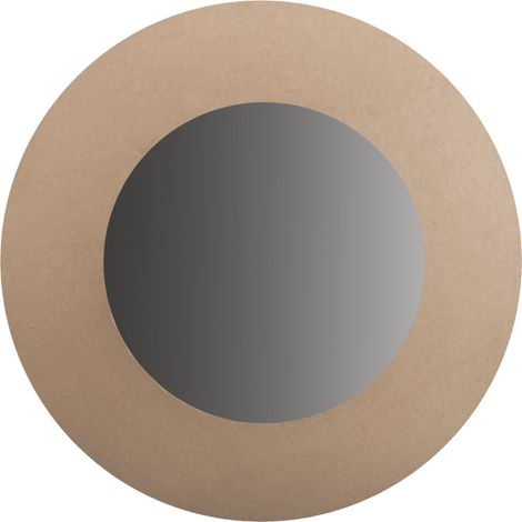 Miroir mural rond, 1 pce, Ø30cm, papier-maché, 100% FSC recyclé, à personnaliser, avec crochet pour suspension, arts créatifs, décoration, cadeau -67242000, Marron (1/4)
