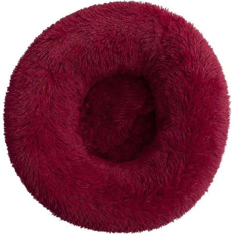 Lit pour Chat, Coussin Moelleux, Doux Lavable pour Chats Chiens (Bourgogne, 80 cm), Ensoleillé (1/5)