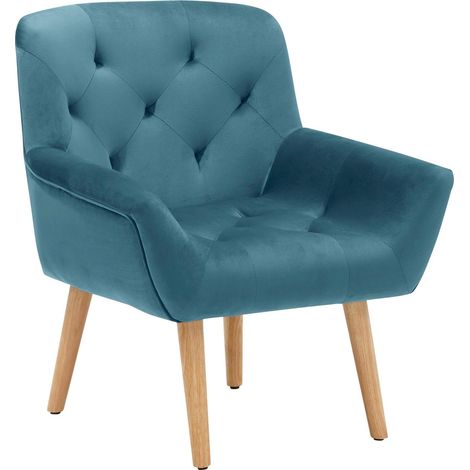 Sami-Chaise en velours bleu glacier (1/2)