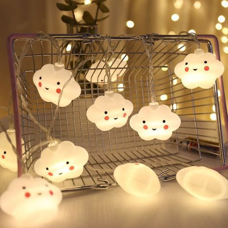 Guirlande Lumineuse LED En Forme De Nuage - 3 M - 20 Ampoules - Pour Chambre D Enfant Salon Extérieur Décoration De Fête - Fonctionne Sur Piles (1/5)