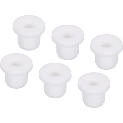 6Pcs Passe-Câble T-Forme Diamètre Installation 10mm, ID 6mm, Hauteur de 11mm Passe Fil Rondelle Caoutchouc Bouchons de Trous Flexibles pour Orifices de Câbles, Blanc (1/5)