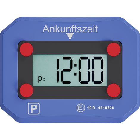 Wiltec elektronische Parkscheibe, digitale Parkuhr mit KBA-Zulassung, Parkscheibe automatisch mit Nachtmodus & SOS-Signal für Auto