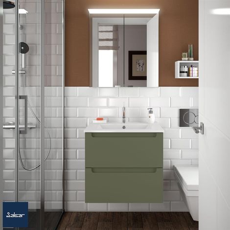 Armoire murale MONTERREY 600 2 tiroirs métalliques avec fermeture en douceur GREEN FOREST 598 x 540 x 450 mm (1/3)