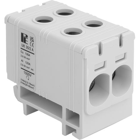 Connecteur universel double pour rail DIN en aluminium/cuivre 2,5-35 mm gris (1/5)