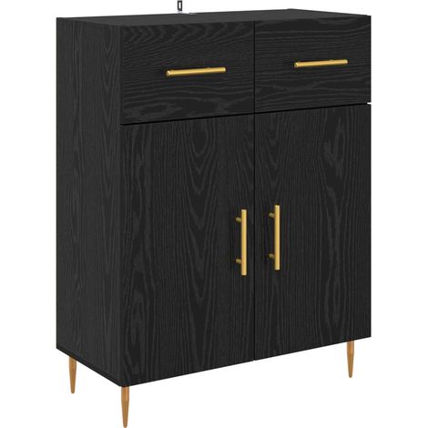 Maison Exclusive - Credenza Rovere Nero 69,5 x 34 x 90 cm Legno multistrato