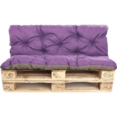 Coussins palettes 120x60 Assise et Dossier 120x60cm,coussin palette exterieur Violet, coussins de palette, coussins de canapé de jardin