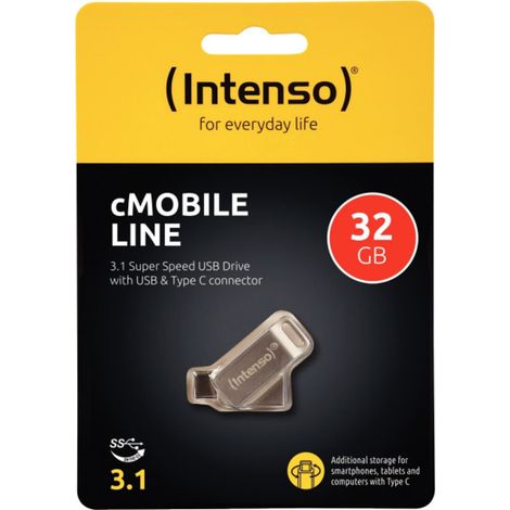 Intenso cMobile Line lecteur USB flash 32 Go USB Type-A / USB Type-C 3.2 Gen 1 (3.1 Gen 1) Argent (1/4)