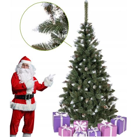 ALBERO DI NATALE ARTIFICIALE DIAMOND PINE PREMIUM 220 CM SUPPORTO IN METALLO INNEVATO (1/5)