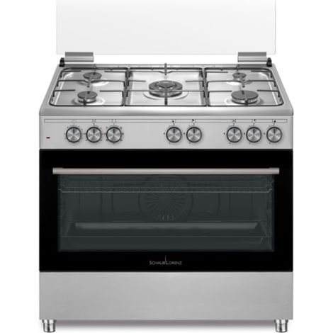 Sconosciuta Cucina 5 Fuochi a Gas Tutto Forno elettrico 90x60cm Inox SS941MFEX