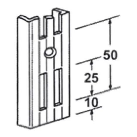 CREMAILLERE DOUBLE PERFO LG.2500 BLANC PAS 50 - 10001-00069 - ELEMENT SYSTEM (1/2)