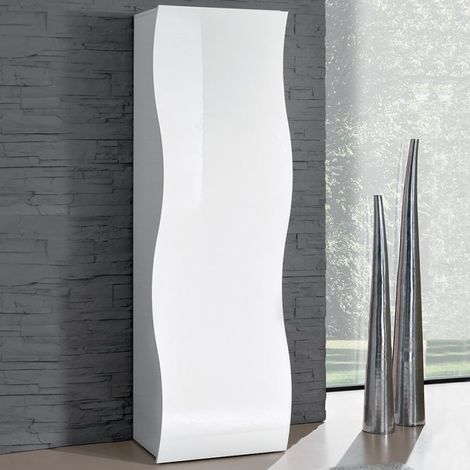 Armario diseño estante y barra de colgar blanca brillante Onda Wardrobe (1/5)