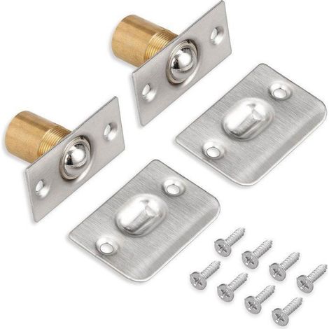Loquet À Bille - Acier Inoxydable Et Laiton - Pour Portes Dissimulées Et Armoires - 1 Pièce (1/5)