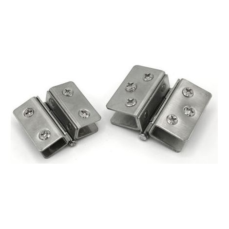Charnières de porte à clip Charnières de fixation murale en acier inoxydable pliantes à 180 degrés, 7-11 mm d'épaisseur adaptative, 2 pièces (1/5)