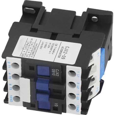Contacteur AC bobine 220V 50HZ 9A NO moteur distribution électrique CJX2-0910 industriel (1/5)