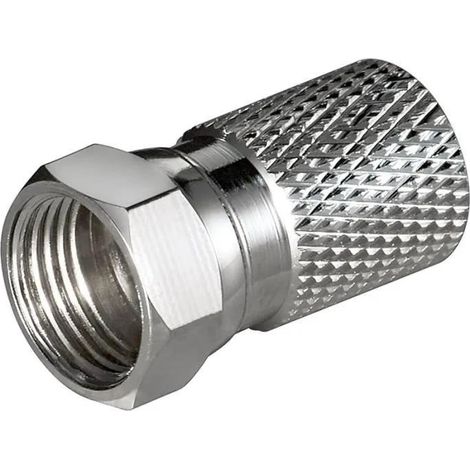 Conector F goobay IADAP SAT-012 cobre niquelado 20 mm