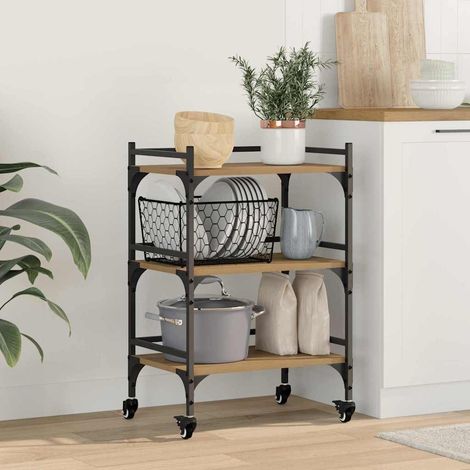 vidaXL  Kitchen Trolley  Artisan Oak 50 x 35 x 75.5 cm Engineered Wood