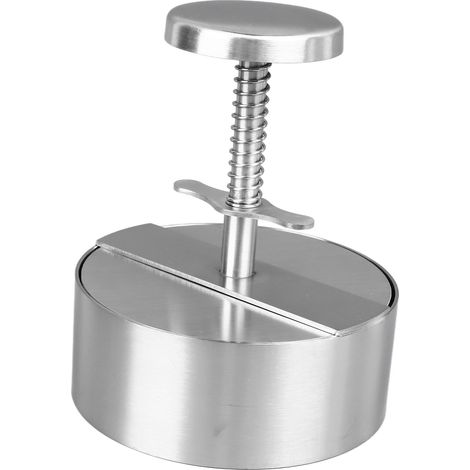 Hamburgerpresse aus Edelstahl 304, 10 cm Durchmesser, für runde Patties (1/5)