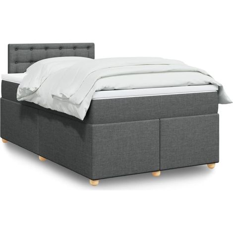 Boxspringbett mit Matratze Dunkelgrau 120x190 cm Stoff vidaXL