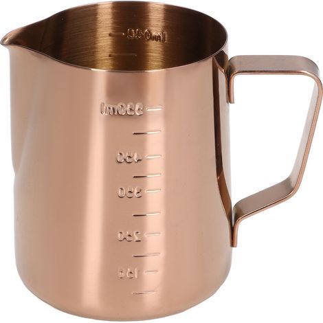 662 ml Milchaufschäumkännchen aus Edelstahl, Latte-Behälter, Tassenbesteck, Rosarot (1/5)