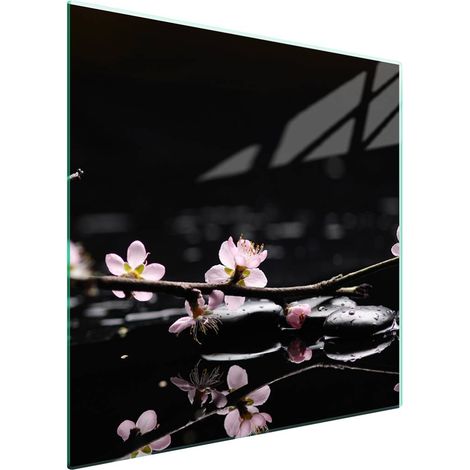 Protezione in vetro per piano cottura 50x52 cm con motivo floreale (1/5)