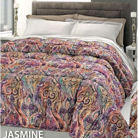 Trapunta Invernale Jasmine In Stampa Digitale imbottitura 50% Piumino 50% Piumette, misura1 PiazzacoloreJasmine