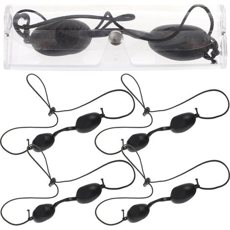 Lot de 5 Cache-œil de Protection Oculaire en Pvc Noir pour Soins Peau, Longue Durée, Protection Lumière Infrarouge et Led, pour Machines de Beauté (1/5)
