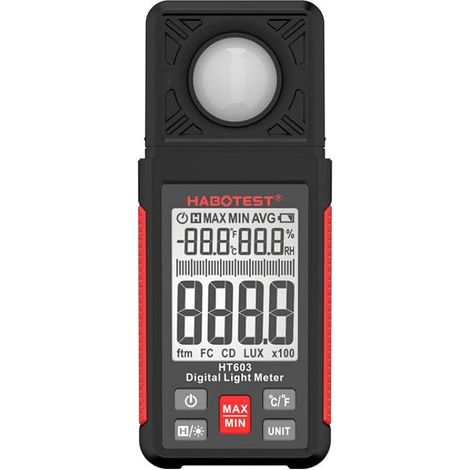 Luxmètre numérique, HT603 Testeur de luminosité, 3 en 1 Température Humidité, Luxmetre Detecteur Lumiere (1/2)